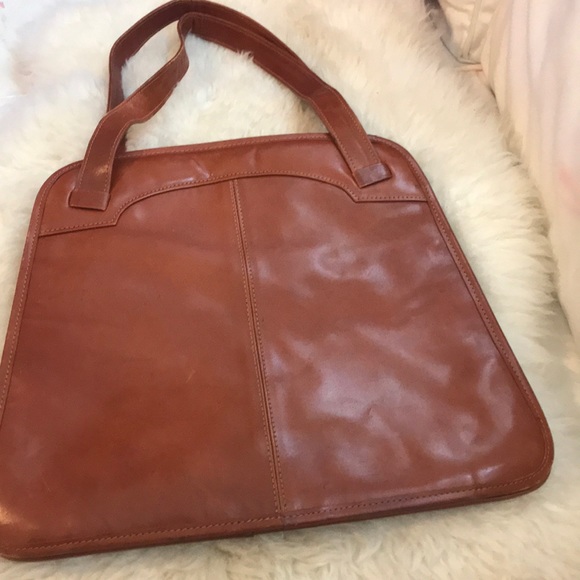 Cognac brown vintage JR leather hand bag/purse - Picture 3 of 14